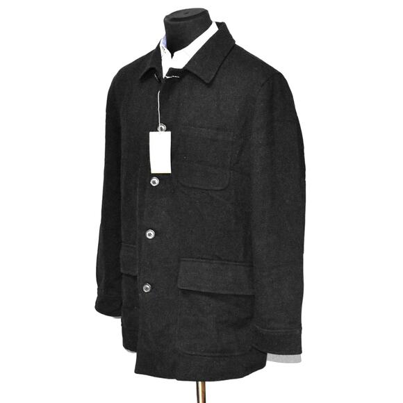 C2 NWT JOSEPH ABBOUD Charcoal Wool Blend Sailer Pea Coat Jacket Size M - Picture 1 of 9